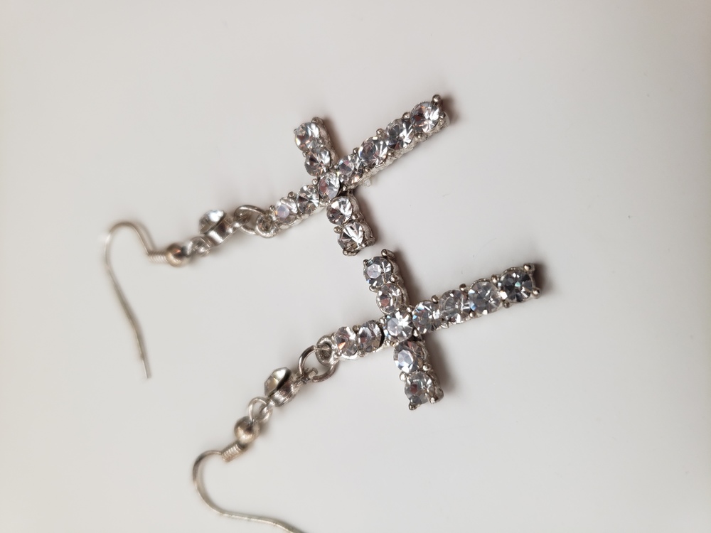 Silver Cross Earrings
